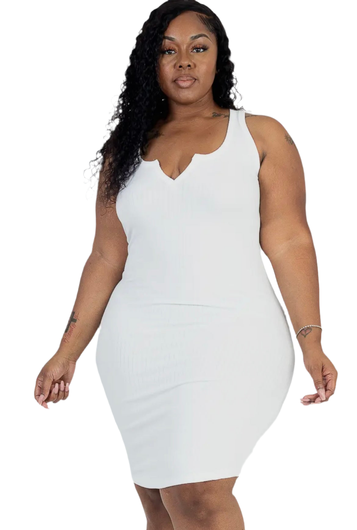 Casual Ribbed Split Neck
Bodycon Dress