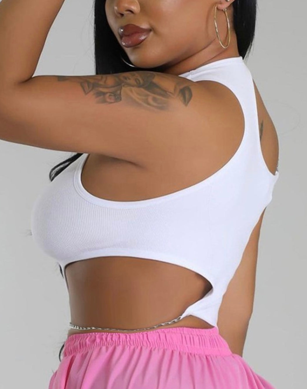 Chain Halter Cutout Top