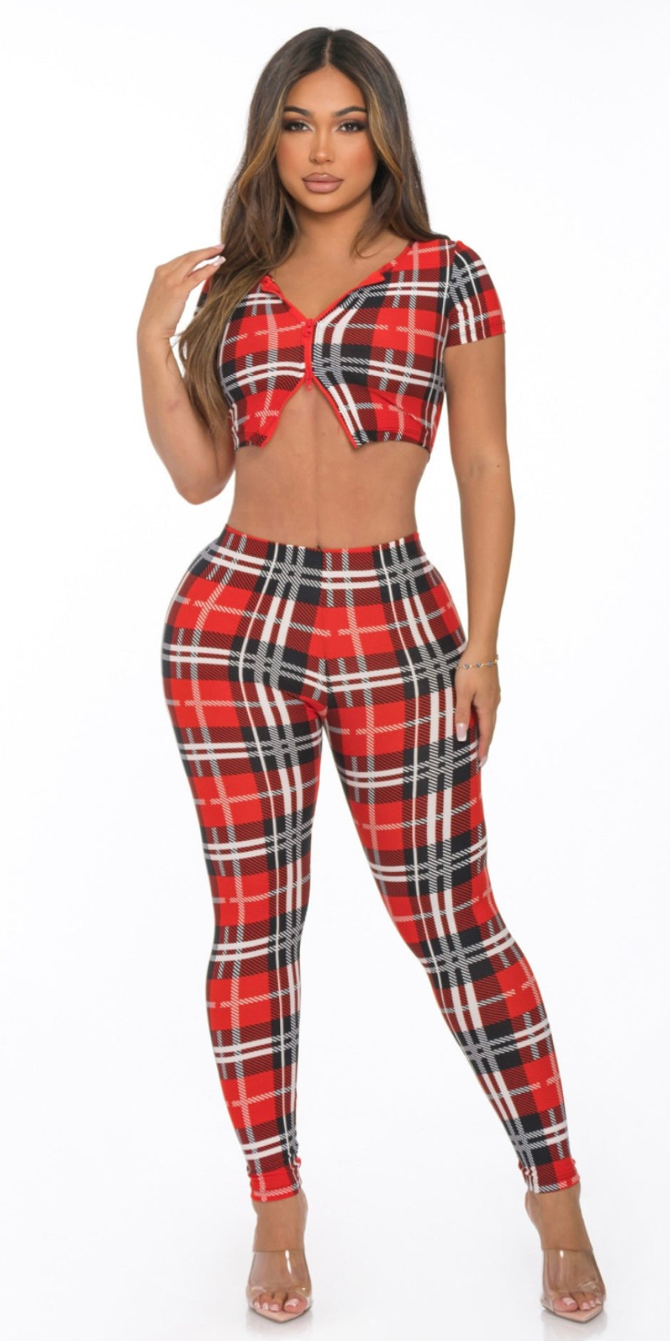 2 Piece Plaid Set