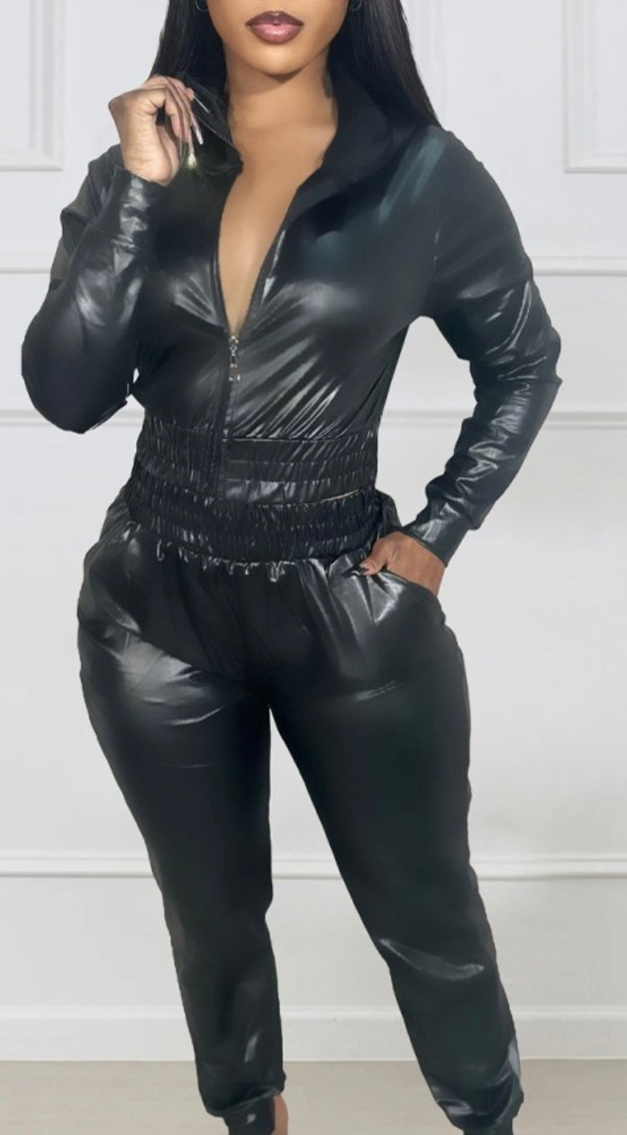 2 Piece Faux Leather Set